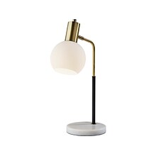 Adesso Corbin Desk Lamp, 20.5, White/Black, Antique Brass (3578-21)