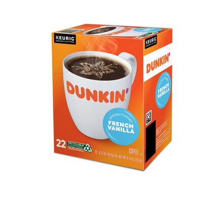 Dunkin' French Vanilla Coffee Keurig® K-Cup® Pods, Medium Roast, 22/Box (5000363272)