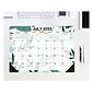 2023-2024 Willow Creek Botanical Bliss 17" x 12" Academic Monthly Desk Pad Calendar, Green/Orange (37157)