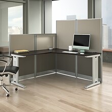 Bush Business Furniture Office in an Hour 63H x 65W L-Shaped Cubicle Workstation, Mocha Cherry (WC