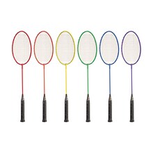 Champion Sports Tempered Steel Badminton Racket Set, Assorted Colors, Set of 6 (CHSBR20SET)