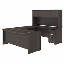 Bush Business Furniture Studio C 72W U Shaped Desk with Hutch and Mobile File Cabinet, Storm Gray (