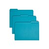 Smead File Folder, 3 Tab, Letter Size, Teal, 100/Box (10291)