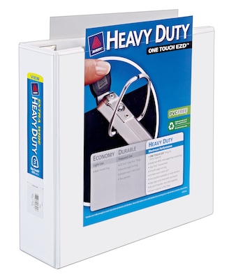 Avery Extra-Wide Heavy Duty 3 3-Ring View Binders, D-Ring, White (01321)