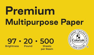 Quill Brand® 8.5" x 11" Premium Multi-Purpose Paper, 20 lbs., 97 Brightness, 500 Sheets/Ream (X81120)