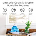 Crane Droplet Ultrasonic Cool Mist Tabletop Humidifier, 0.5-Gallon, Blue & White (EE-5302)