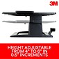 3M Adjustable Laptop Stand, Black, 2 in. of Height Adjustment, Compatible with Docking Stations (LX500)