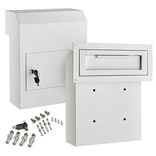 AdirOffice White Through-The-Door Safe Locking Drop Box (631-06-WHI)