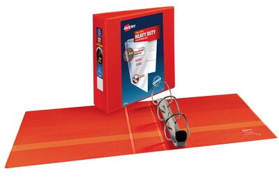 Avery Heavy Duty 3 3-Ring View Binders, D-Ring, Red (79325)