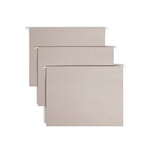 Smead Heavy Duty TUFF Hanging File Folders with Easy Slide Tab, 1/3 Cut, Letter Size, Steel Gray, 18