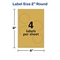 Avery Printable Inkjet Notary Seal Labels, 2" Diameter, Gold Foil, 4 Seals/Sheet, 11 Sheets/Pack, 44 Seals/Pack (5868)