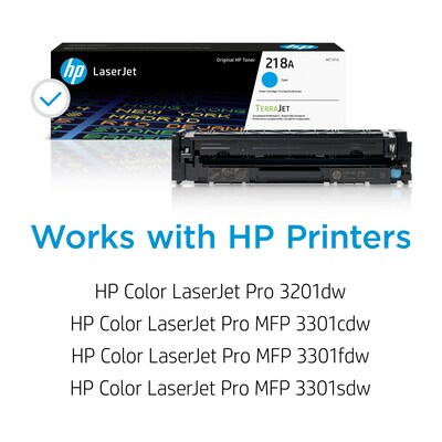Original HP 218A Cyan Toner Cartridge (W2181A), print up to 1,200 pages