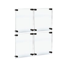 Azar Floating Frame with Standoff Caps, 11 x 17, Clear/Black Acrylic, 4/Pack (105508-BLK-4PK)