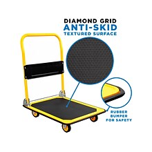 Mount-It! Foldable Flatbed with Swivel Wheels, 660 lb. Capacity, Black/Yellow (MI-921)