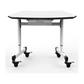 Luxor 29W Height-Adjustable Trapezoid Student Desk with Drawer, White/Black (MBS-DESK)