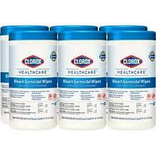 Clorox Healthcare Disinfecting Wipes, 150 Wipes/Container, 6/Carton (30577)