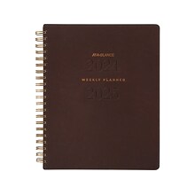 2024-2025 AT-A-GLANCE Signature 8.5 x 11 Academic Weekly & Monthly Planner, Faux Leather Cover, Di