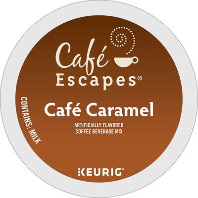 Cafe Escapes Caramel Coffee Keurig® K-Cup® Pods, Light Roast, 24/Box (GMT6813)