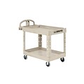 Rubbermaid 2-Shelf Plastic/Poly Mobile Utility Cart with Swivel Wheels, Beige (FG452088BEIG)