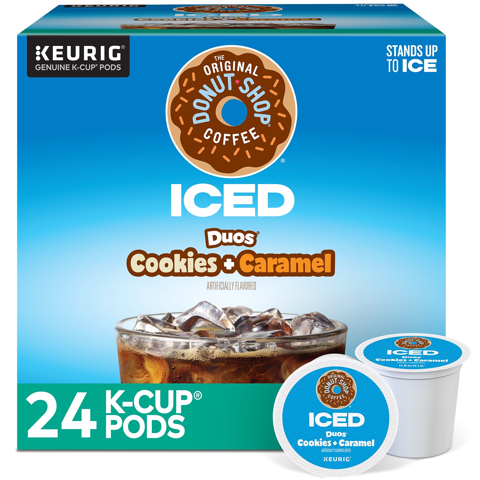 The Original Donut Shop Iced Duos Cookies + Caramel Iced Coffee Keurig® K-Cup® Pods, Medium Roast, 24/Box (5000373021)