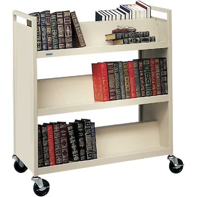 Bretford® Mobile Media Cart; 6 slanted shelves, Putty