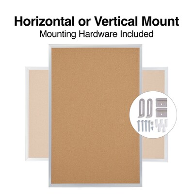 Quill Brand® Standard Durable Cork Bulletin Board, Aluminum Frame, 3'W x 2'H (28335-CC)