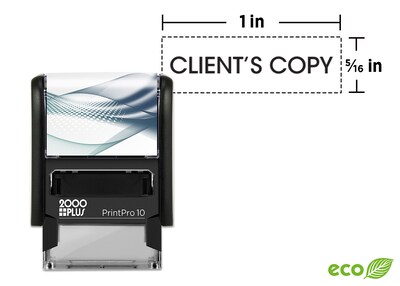 Custom 2000 Plus® PrintPro™ 10 Self-Inking Stamp, 5/16 x 1, Client’s Copy