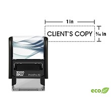 Custom 2000 Plus® PrintPro™ 10 Self-Inking Stamp, 5/16 x 1, Client’s Copy
