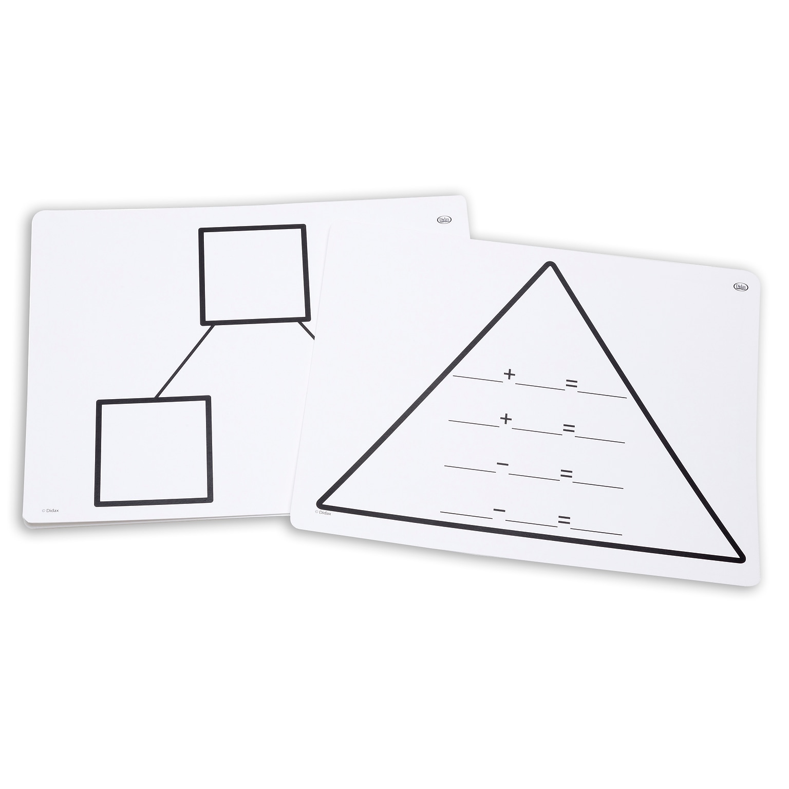 Didax Write-On/Wipe-Off Fact Family Triangle Mat, Addition, Pack of 10 (DD-211763)