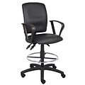 Boss® Multi-Function LeatherPlus Drafting Stool w/ Loop Arms