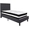 Flash Furniture Roxbury Tufted Upholstered Platform Bed in Dark Gray Fabric with Pocket Spring Mattr