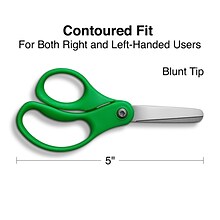 Staples 5 Kids Blunt Tip Stainless Steel Scissors, Straight Handle, Right & Left Handed (TR55052)