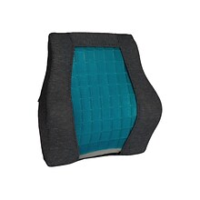 Mind Reader Memory Foam Ergonomic Lower Back Cushion Posture Corrector, Black/Blue (MEMCUSHGL-BLK)