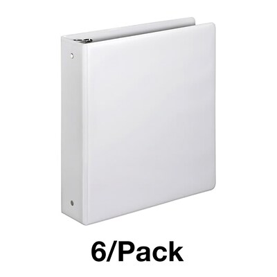 Quill Brand® Standard 2 3 Ring Non View Binder, White, 6/Pack