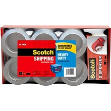 Scotch Heavy Duty Shipping Packing Tape, 1.88 x 54.6 yds., Clear, 12/Pack (3850-12-DP3)