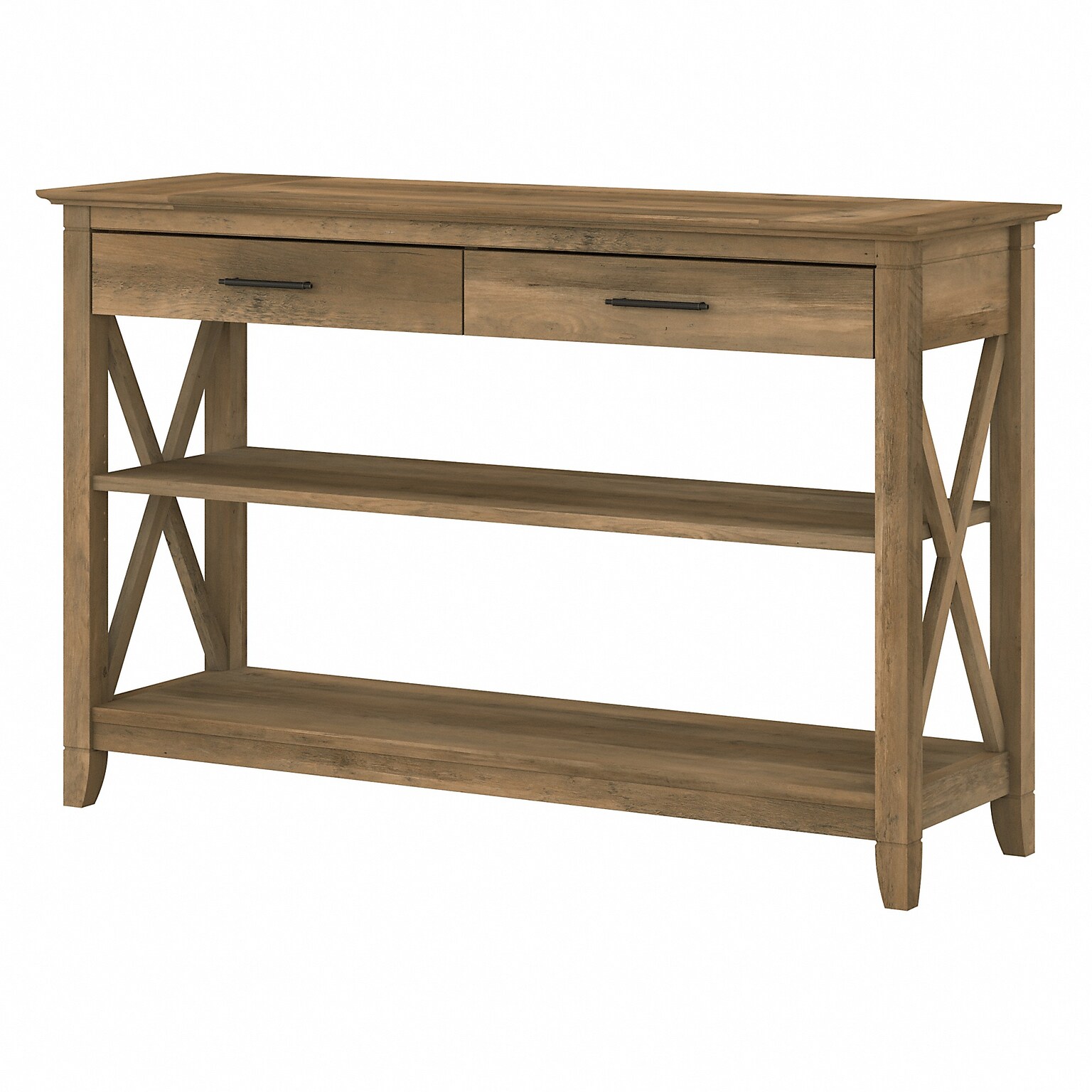 Bush Furniture Key West 47 x 16 Console Table with Drawers and Shelves, Reclaimed Pine (KWT248RCP-03)