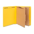 Quill Brand® End-Tab Partition Folders, 2 Partitions, 6 Fasteners, Bright Yellow, Letter, 15/Box (748038)