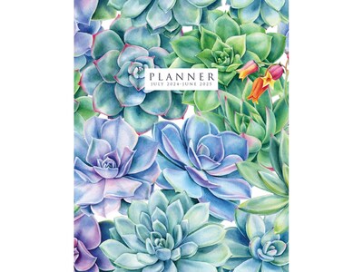 2024-2025 Willow Creek Succulents 7.5 x 9.5 Academic Monthly Planner, Paper Cover, Multicolor (476