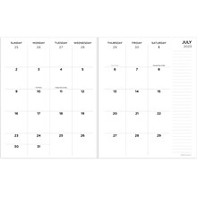 2023-2024 TF Publishing Palms 6.5 x 8 Academic Monthly Planner, Paperboard Cover, Gray/Black (AY24