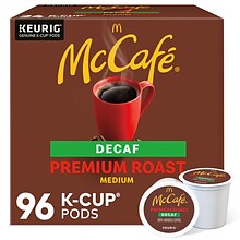 McCafe Premium Roast Decaf Coffee Keurig® K-Cup® Pods, Medium Roast, 96/Carton (080443CT)