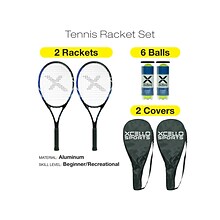 Xcello Sports 2-Player Aluminum Tennis Racket Set, Multicolor (XS-T-RS-23)