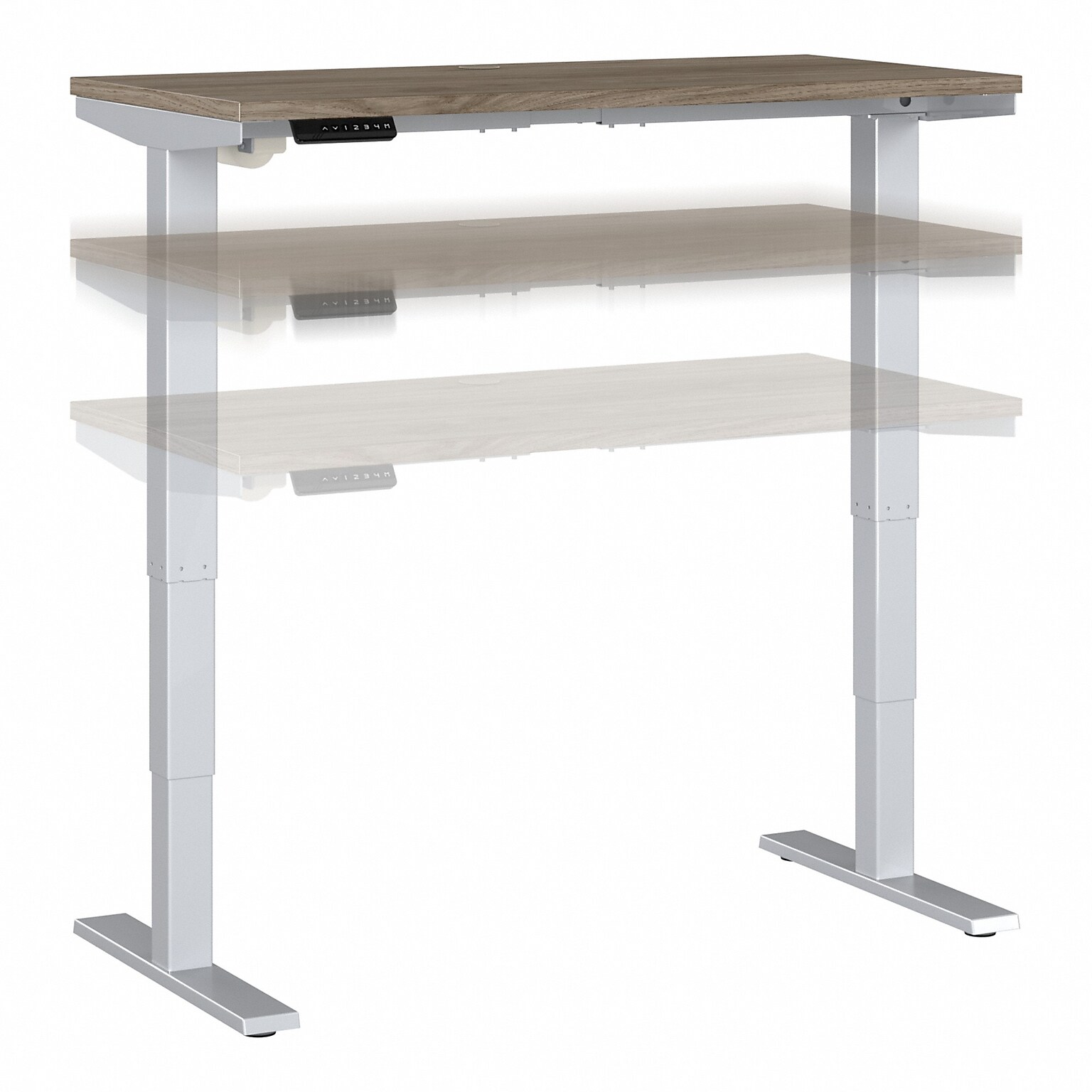 Bush Business Furniture Move 40 Series 48W Electric Height Adjustable Standing Desk, Modern Hickory/Cool Gray (M4S4824MHSK)