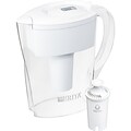 Brita Small 6 Cup Space Saver White Water Pitcher with Filter (35250)