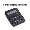 Staples 8-Digit Solar and Battery Basic Calculator, Black (ST230-CC)