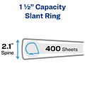 Avery Heavy Duty 1 1/2 3-Ring View Binders, Slant Ring, White, 4/Pack (79781)