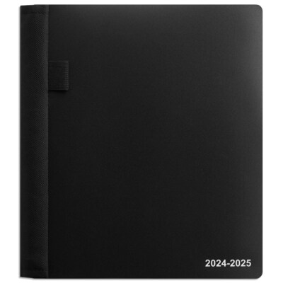 2024-2025 Staples 7 x 9 Academic Weekly & Monthly Appointment Book, Plastic Cover, Black (ST25497-