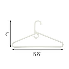 Honey Can Do Plastic Heavy-duty Tubular Hangers, White, 3 Pack (HNG-01178)