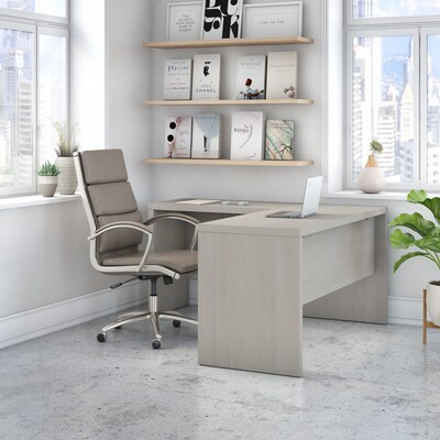 Bush Business Furniture Echo 60"W L Shaped Desk, Gray Sand (ECH026GS)