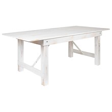 Flash Furniture HERCULES Series 84 Folding Farm Dining Table, Rustic White (XAF84X40WH)