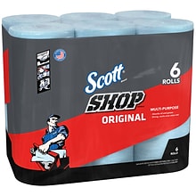 Scott Shop Towels Original, Blue, 55 Sheets/Standard Roll, 6 Rolls/Pk (75180)